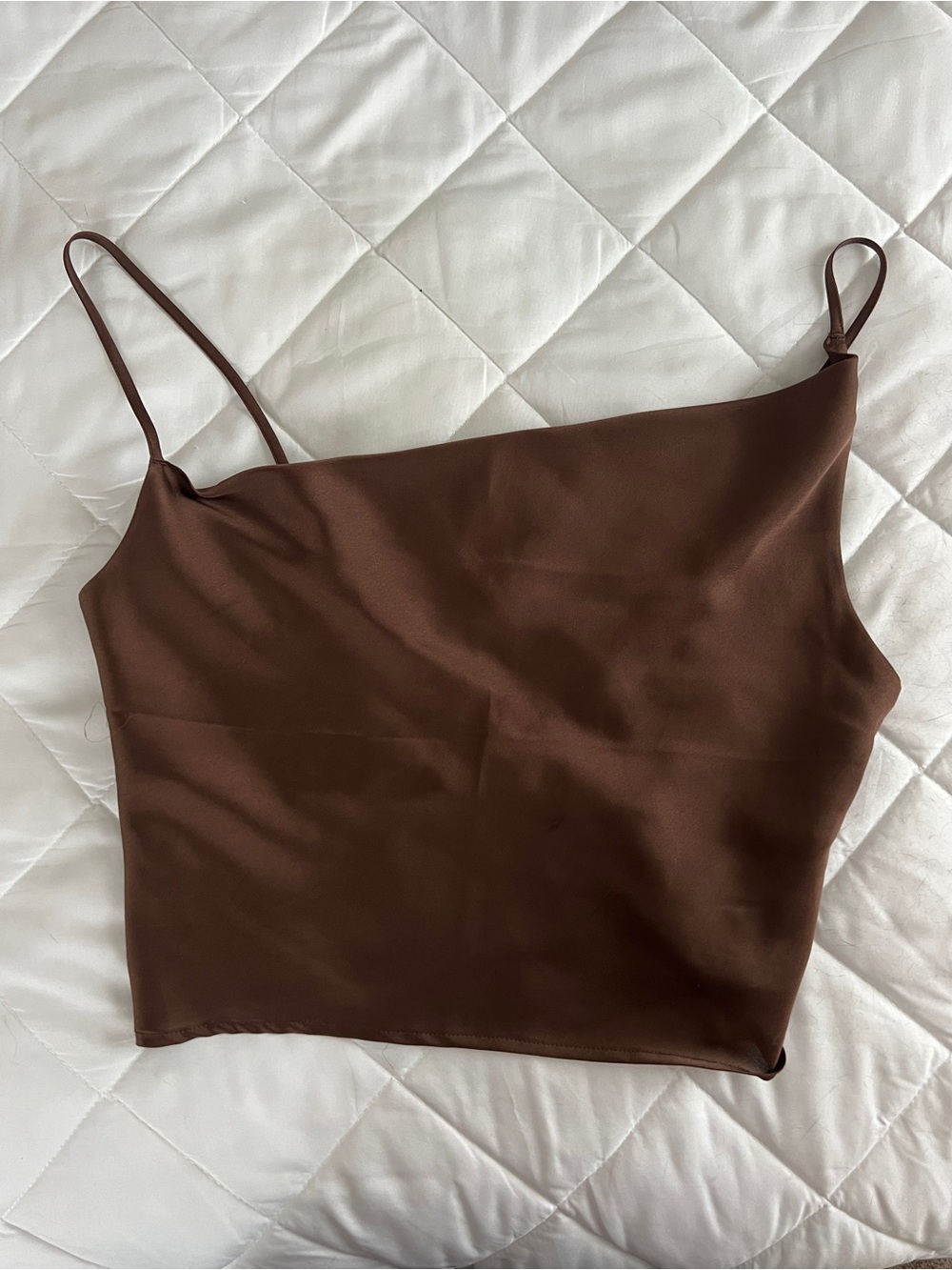 Abercrombie & Fitch Brown Asymmetrical Spaghetti Strap Camisole